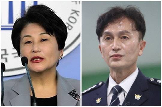 전여옥(왼쪽) 전 국회의원과 류삼영 총경. <연합뉴스>