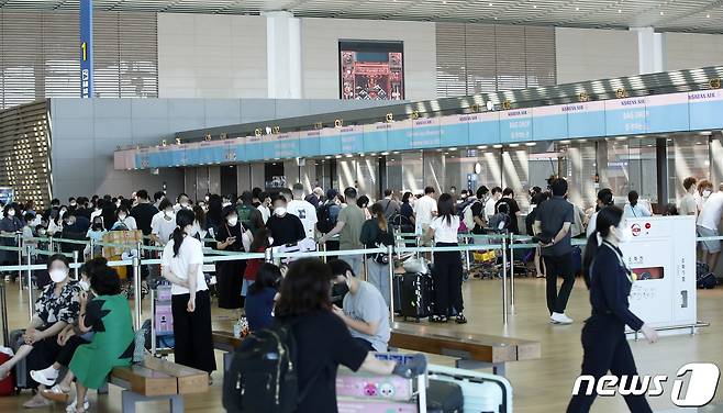 인천국제공항 제2여객터미널 출국장. 2022.7.24/뉴스1 ⓒ News1 권현진 기자