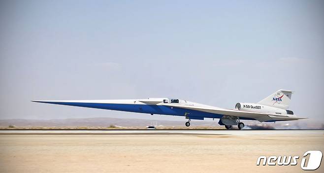 미국 항공우주국(NASA)이 개발 중인 초음속 여객기 연구 모델 'X-59 퀘스트(QueSST)'. ⓒ AFP=뉴스1 ⓒ News1 김예슬 기자