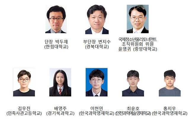 2022년 국제청소년물리토너먼트 한국대표단 사진=과기정통부