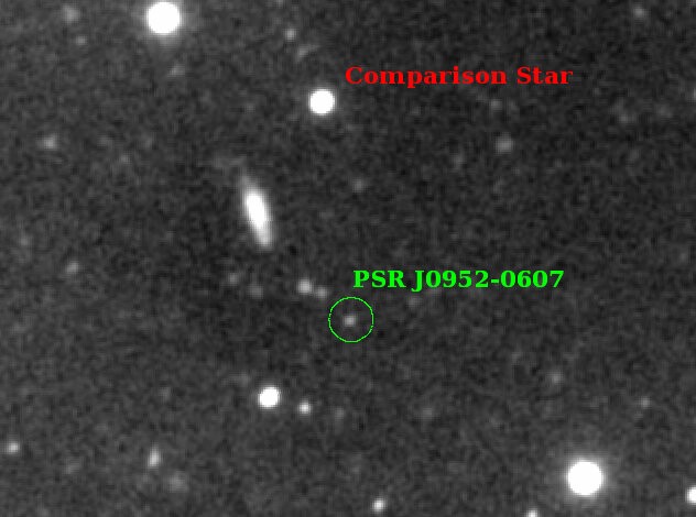 중성자별 PSR J0952-0607과 그 동반성. Credit: W. M. Keck Observatory, Roger W. Romani, Alex Filippenko