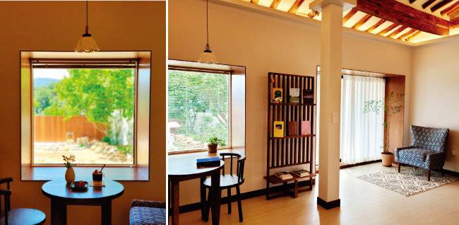 해가빛의 전체적인 콘셉트는 한옥 북 카페. 북 스탠드, 테이블, 의자 등 가구와 소품도 세심하게 신경 써서 공간을 연출했다.