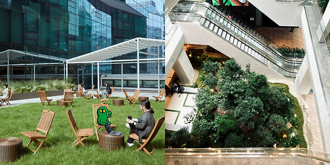 친환경 공간이 강조된 카카오 판교 신사옥 모습. 카카오 인스타그램 캡처