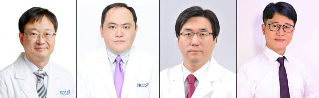 (왼쪽부터)국립암센터 김수열 박사, 우상명 박사, 이호 박사, 장현철 박사