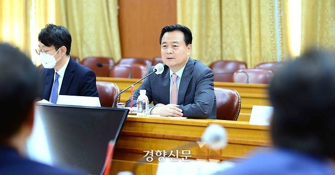 조현동 외교부 1차관이 지난달 4일 일제 강제징용 피해자 배상 관련 민관협의회 1차회의에서 발언하고 있다. 외교부제공