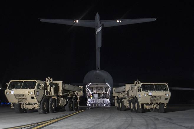 Elements of the US-made Terminal High Altitude Area Defense (THAAD)(File Photo- United States Forces Korea)