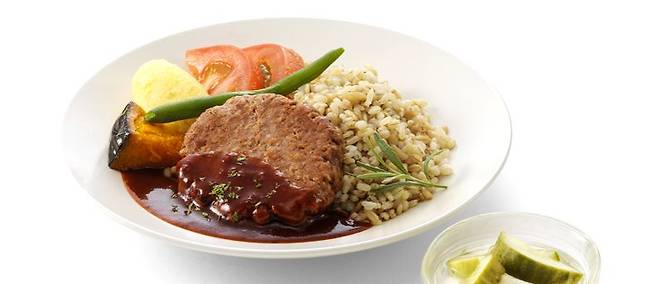 제주항공 ‘비건 함박 스테이크’. <제공 = 제주항공>