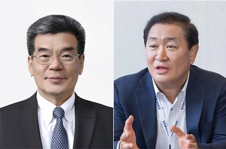 (왼쪽부터) 가삼현 한국조선해양 부회장, 한종희 삼성전자 부회장