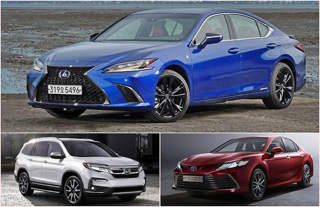 중고차 시세가 강보합세를 형성한 일본차 [사진출처=렉서스, 도요타, 혼다]