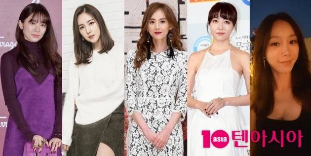 윤은혜(왼쪽부터), 간미연, 이희진, 심은진, 김이지 / 사진=텐아시아DB, 김이지 인스타그램