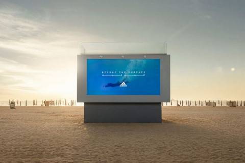 부산국제광고제 출품작 ‘Liquid Billboard’. 출품국가 아랍에미리트, 광고주 adidas, 광고 회사  Havas Middle East. MAD STARS