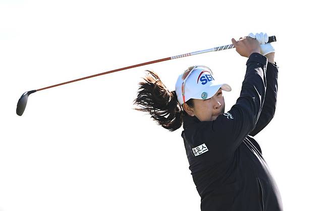 김아림이 14일 영국 북아일랜드 앤트림의 갤곰 캐슬GC에서 열린 LPGA 투어 ISPS 한다 월드 인비테이셔널 3라운드 공동 16위에 올랐다. 지난주 AIG 위민스 오픈 경기장면. ｜게티이미지
