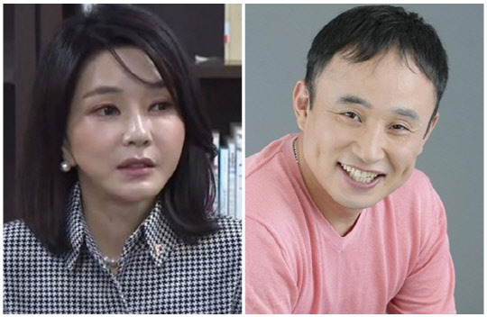 윤석열 대통령 부인 김건희 여사(왼쪽)와 개그맨 서승만씨. <서승만 SNS, 연합뉴스>