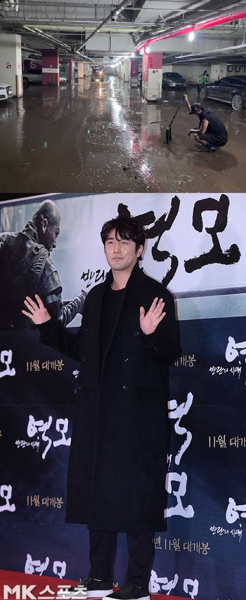 배우 조한선이 수해 복구 작업에 동참한 사실이 알려졌다.사진=이기인 경기도의원 SNS, MK스포츠DB