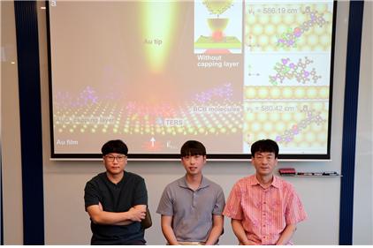 연구팀 사진. (왼쪽부터) POSTECH 박경덕 교수, 통합과정 강민구 씨, UNIST 서영덕 교수.