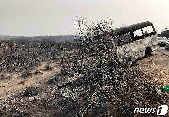 (서울=뉴스1) 이유진 기자 = 북아프리카 알제리에서 폭염으로 인한 대규모 산불이 발생해 37명이 사망하고 183명이 다쳤다. ⓒ 로이터=뉴스1 ⓒ News1 이유진 기자