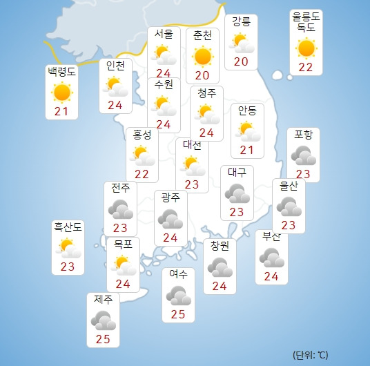 기상청 오늘(21일) 오전 날씨 