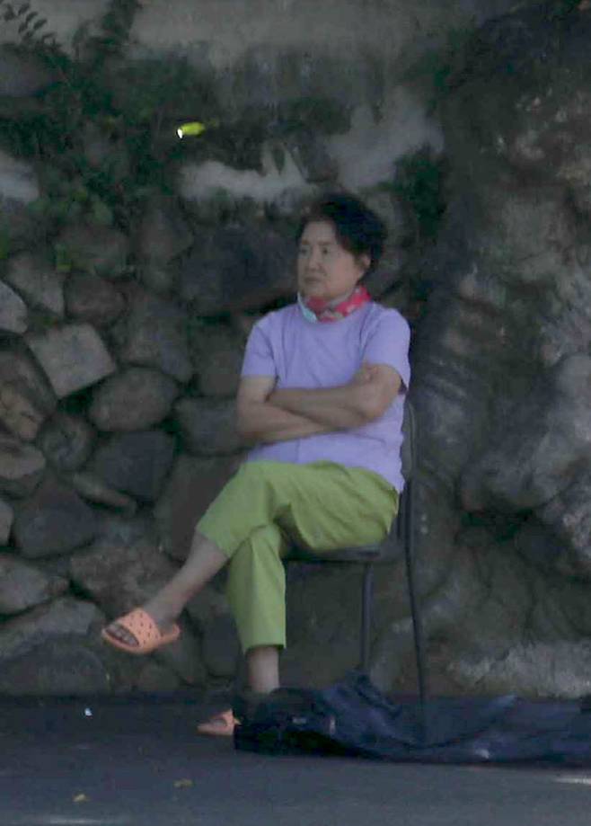 다소 굳은 표정의 김정숙 여사 (사진=뉴스1)