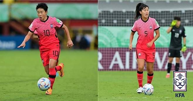 FIFA 여자 U-20 월드컵에서 활약한 천가람(왼쪽)과 이수인. [대한축구협회 제공. 재판매 및 DB 금지]