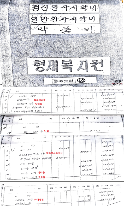 ▲ 형제복지원 내 정신요양원 약물 관련 자료. 사진=진실화해위