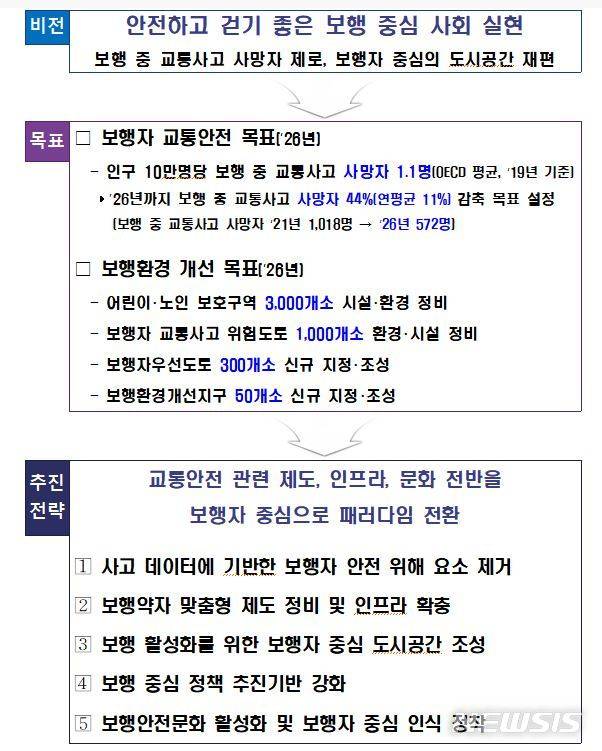 [세종=뉴시스] '제1차 국가보행안전 및 편의증진 기본계획. (자료= 행정안전부 제공) 2022.08.25.