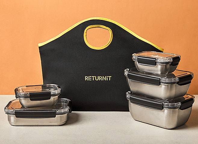 서울시·배달 플랫폼 4사 '제로 식당'에 사용되는 스타트업 '잇그린'의 스테인리스 다회용기.