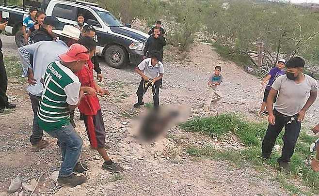 사람들이 아기곰을 묶은 줄을 당기며 고통을 주고 있다. 아르투로이슬라스