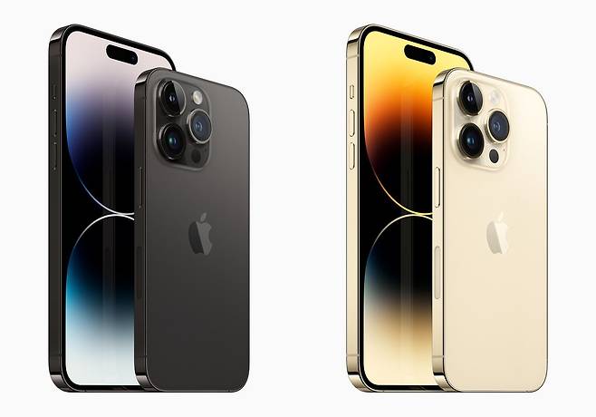 아이폰14 프로(왼쪽), 프로 맥스(오른쪽) /애플 제공