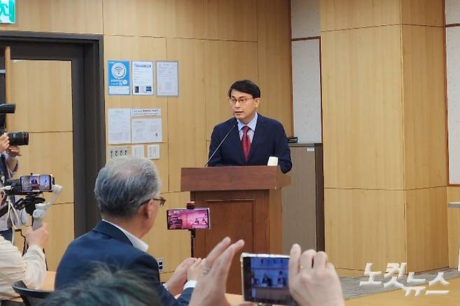 국민의힘 윤상현 의원이 주최한 토론회에서 발언하는 모습. 권영철 대기자