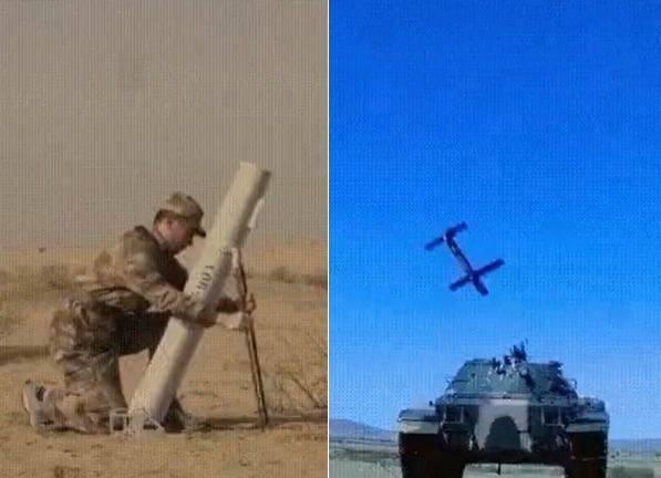 중국이 공개한 일회용 자폭 드론 FH-901 훈련 장면. /트위터