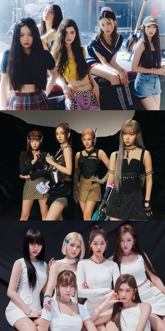 뉴진스(위부터)와 에스파, 아이브 /사진=어도어, SM엔터테인먼트, 스타쉽엔터테인먼트