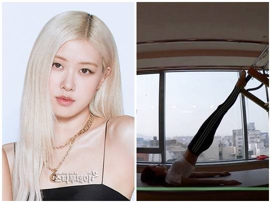 필라테스 중인 블랙핑크 로제. 사진l스타투데이 DB, '블핑하우스' 영상 캡처