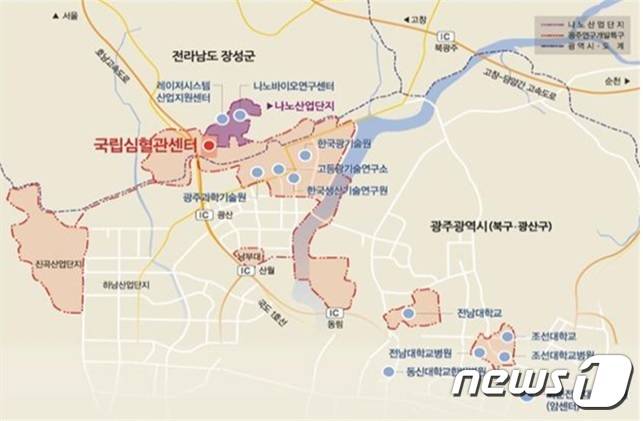 국립심뇌혈관센터(현 국립심뇌혈관연구소) 예정부지 위치도.(전남도 제공) 2022.9.12/뉴스1