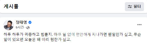 정태영 부회장 페이스북 갈무리.