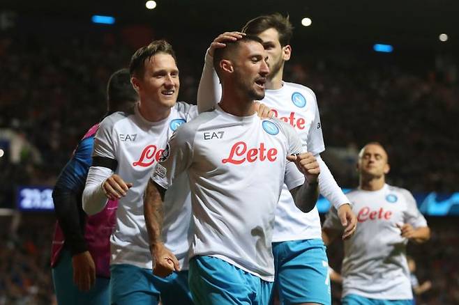리그와 챔피언스리그 모두 선두로 뛰어오른 나폴리. ⓒ AP=뉴시스