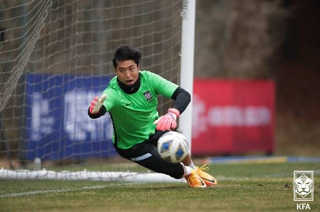 9월 소집명단에 추가 발탁된 김동준.   대한축구협회(KFA)