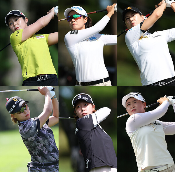 2022년 한국여자프로골프(KLPGA) 투어 메이저 대회인 KB금융 스타챔피언십에 출전한 이소영, 박민지, 전인지, 정윤지, 박지영, 임희정 프로. 사진제공=KLPGA