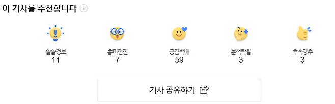 개편이후 기사 스티커(출처: 네이버)