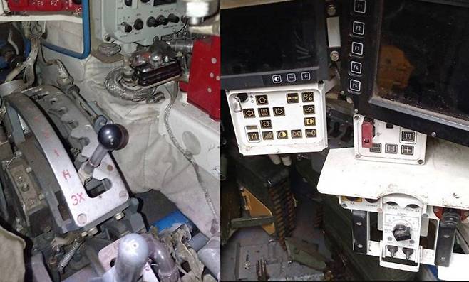 우크라이나군이 발견한 러시아의 T-90M 탱크의 내부. 사진=우크라이나 국방부