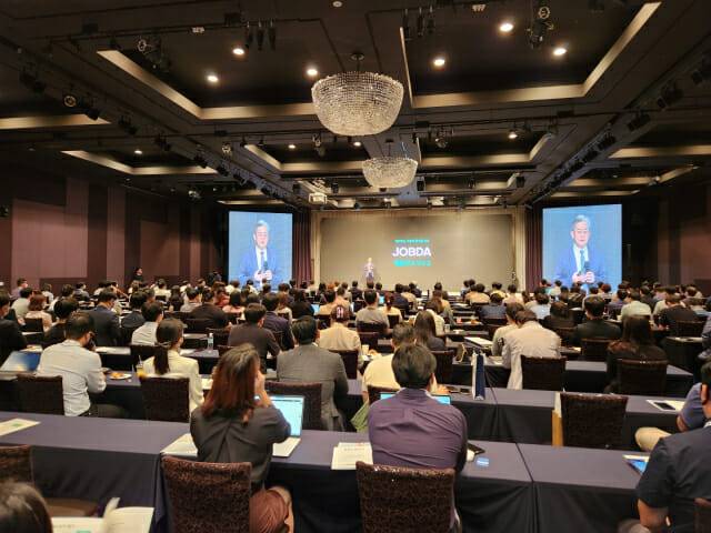 마이다스인이 선보인 새로운 채용혁신 솔루션 '잡다(JOBDA)' 출시 행사가 22일 GS타워에서 열렸다.