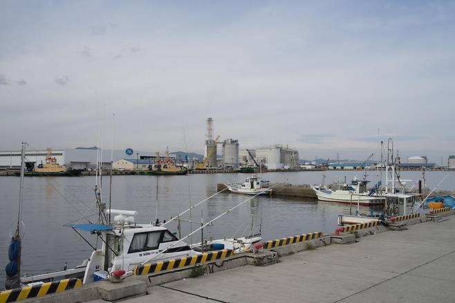 지난해 11월 후쿠시마 원자력발전소 주변에 정박한 어선들. 그린피스 제공