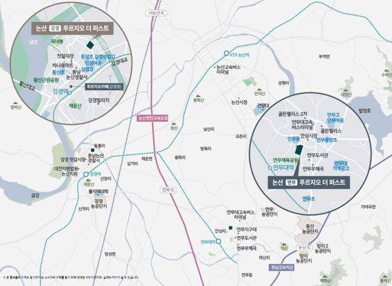 논산 푸르지오 더 퍼스트 위치도
