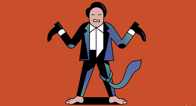 영국 시사 경제 주간지인 ‘이코노미스트’가 게재한 한국의 대통령 삽화. 8월 25일.