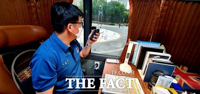 최재성 23기동대장(사진)은 "긴장을 늦출 수야 없지만 업무 강도만 놓고 보면 시설 경호는 비교적 수월한 편"이라고 설명했다./주현웅 기자