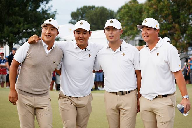 프레지던츠컵에서 맹활약한 코리안 브라더스. 왼쪽부터 이경훈 김주형 김시우 임성재. [AFP]