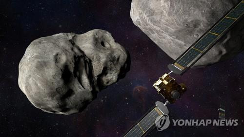 DART 우주선이 디디모스 쌍소행계에 다가서는 상상도  [NASA 제공]