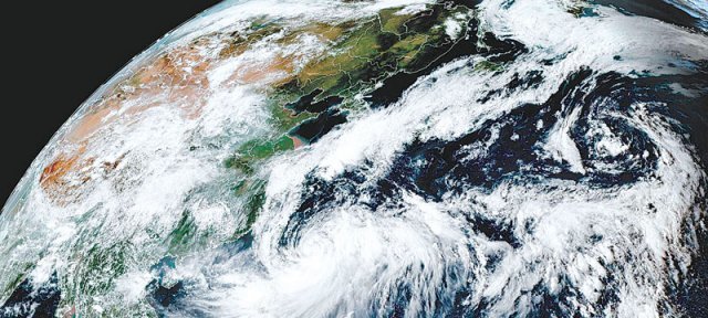 11호 태풍 힌남노의 위성사진. 사진 출처 콜로라도대 홈페이지