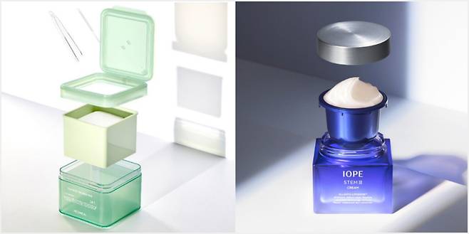 사진 : (왼쪽부터) 메디힐 '티트리 트러블 패드', 아이오페 '스템Ⅲ 크림' (아이오페 이미지 출처: 브랜드 공식 홈페이지)