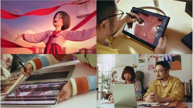 LG전자가 심청전을 모티브로 한 한국계 미국인 줄리아 류의 노래를 애니메이션 뮤직비디오로 제작한 LG 그램 360 영상이 인기를 끌고 있다. 사진은 영상 갈무리. [자료:LG전자]