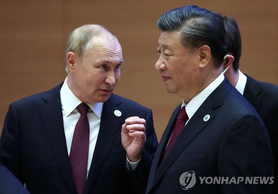 푸틴 러시아 대통령은 지난달 15일 시진핑 중국 국가주석과 만난 뒤 일주일도 안돼 동원령을 내려 우크라이나 전쟁의 확전을 꾀하고 있다. [연합뉴스]